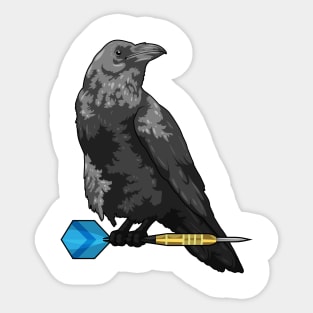 Crow at Darts with Dart Sticker